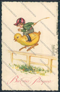 Artist Busi Happy Easter art deco children Degami serie 841 postcard BB4410 – fronte