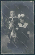 Children Rocking horse Lo Bianco Torino real photo postcard BB4554 – fronte