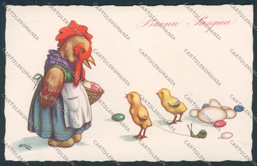 Artist Dressed Chick Easter Sgrilli serie 1917 postcard BB4559 – fronte