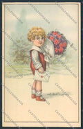 Artist Bertiglia Child Flower serie 766 cartolina BB4935 – fronte