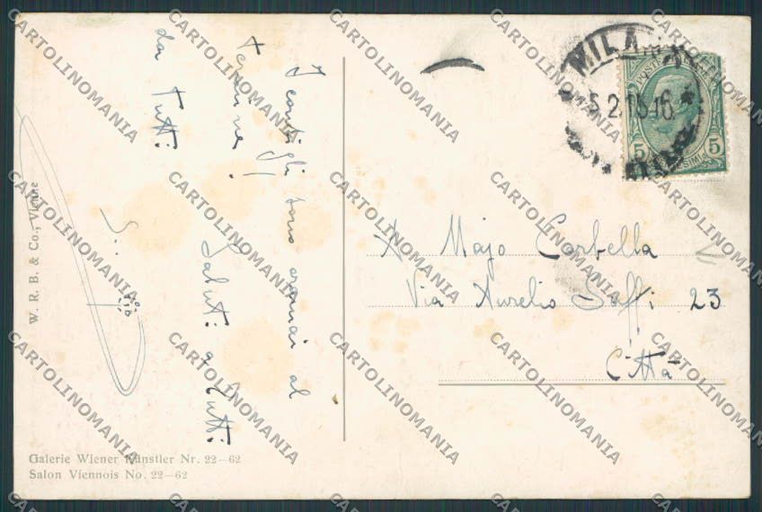 Artist Schiff lady serie 22 WRINKLES postcard BB5007 – retro