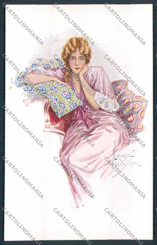 Artist Ludson Laws Lady serie 66 postcard BB5010 – fronte