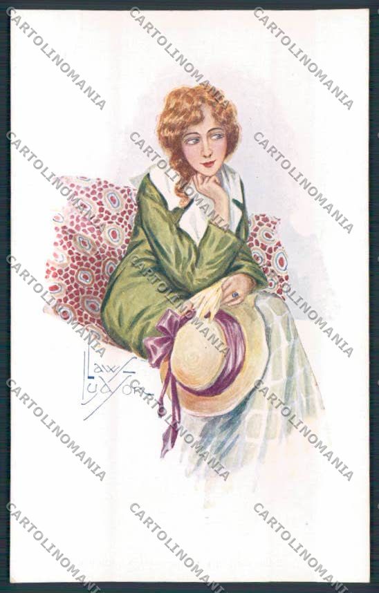 Artist Ludson Laws Lady serie 66 postcard BB5012 – fronte