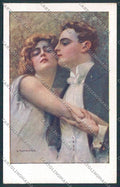 Artist Monestier romantic couple serie 874 postcard BB5015 – fronte