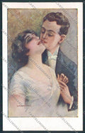 Artist Monestier romantic couple serie 874 postcard BB5016 – fronte