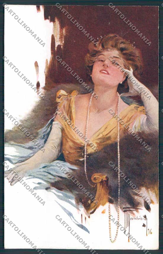 Artist Marchisio Lady serie 3348 postcard BB5022 – fronte