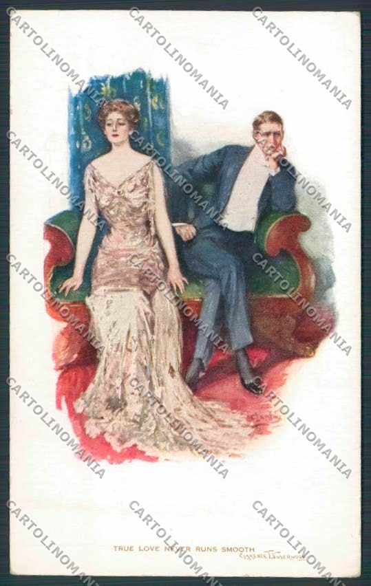 Artist Underwood lady CREASED serie 782 postcard BB5247 – fronte