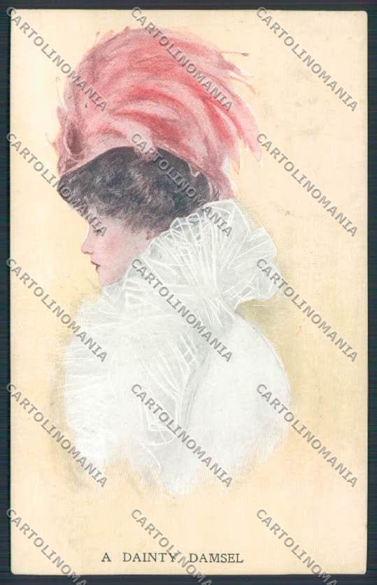 Artist Glamour Lady a Danity Damsel postcard BB5252 – fronte