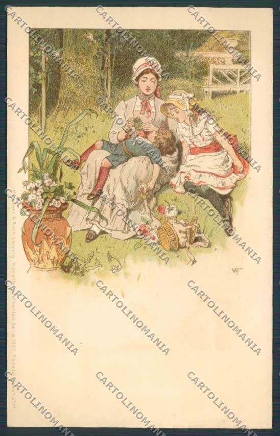 Artist Fialkowska children Meissner & Buch 1001 postcard BB5378 – fronte