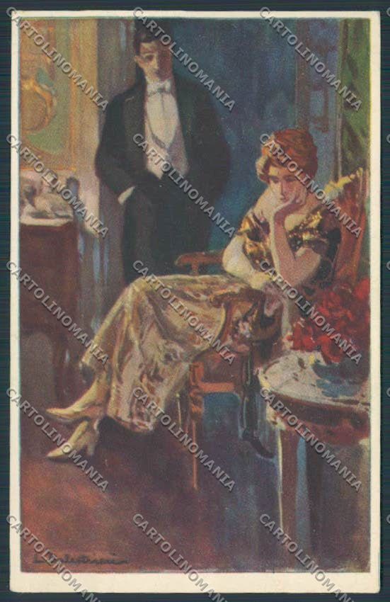 Artist Balestrini Romantic couple serie 312 postcard BB5449 – fronte