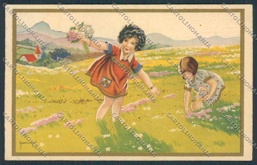 Artist Giemmepi children art deco Degami 2242 postcard BB5489 – fronte