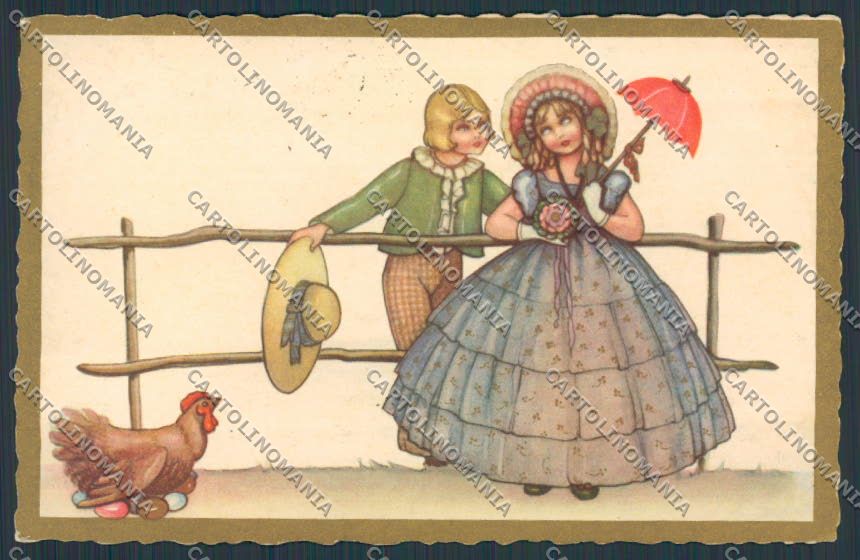 Artist Dalmonte children art deco serie 2435 postcard BB5490 – fronte