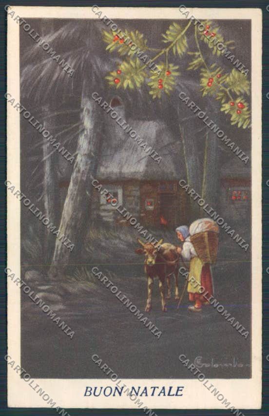 Artist Colombo Christmas serie 2141 postcard BB6485 – fronte