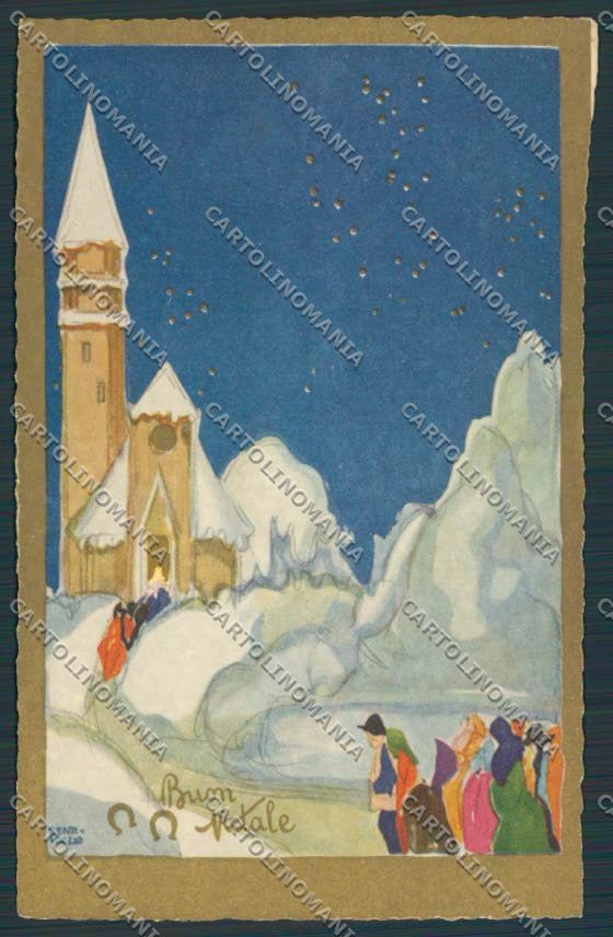 Artist Bentivoglio art deco Christmas Degami 3086 postcard cartolina BB6739 – fronte