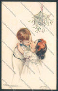 Artist Bompard children Christmas serie 921 postcard cartolina BB6804 – fronte