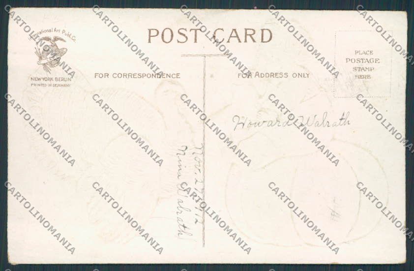 Artist Clapsaddle Ellen Thanksgiving Pumpkin Relief postcard cartolina BB6935 – retro