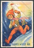 Artist Aina Child New Year postcard cartolina BB7021 – fronte
