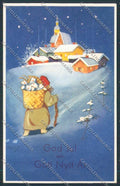 Artist Santa Christmas postcard cartolina BB7026 – fronte