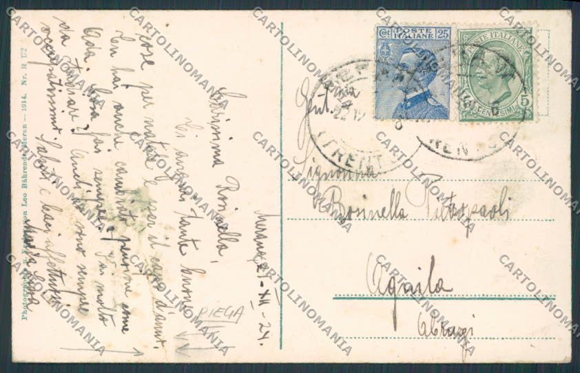 Bolzano Merano Panorana PIEGA cartolina BB7169 – retro