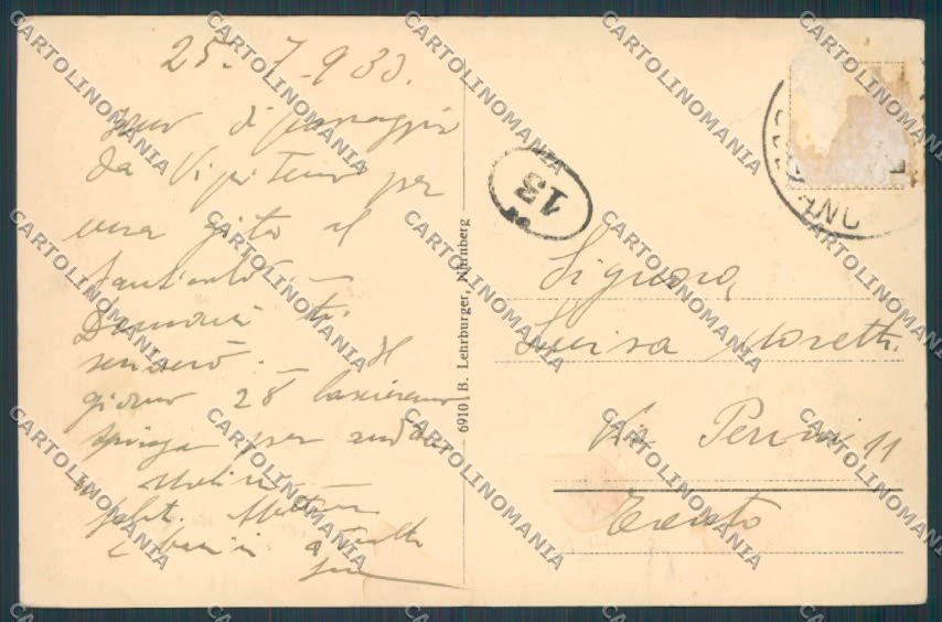 Bolzano Vipiteno Sterzing Via Vittorio Emanuele III cartolina BB7204 – retro