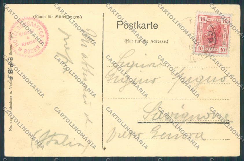 Bolzano Città Castello Runkelstein cartolina BB7265 – retro