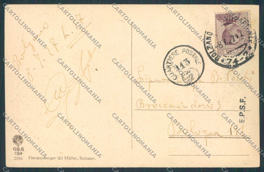 Bolzano Città Piazza delle Erbe cartolina BB7268 – retro