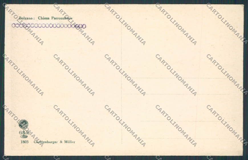 Bolzano Città Chiesa Parrocchiale cartolina BB7279 – retro