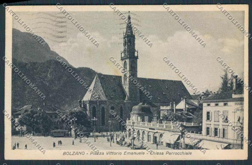 Bolzano Città Piazza Vittorio Emanuele cartolina BB7307 – fronte