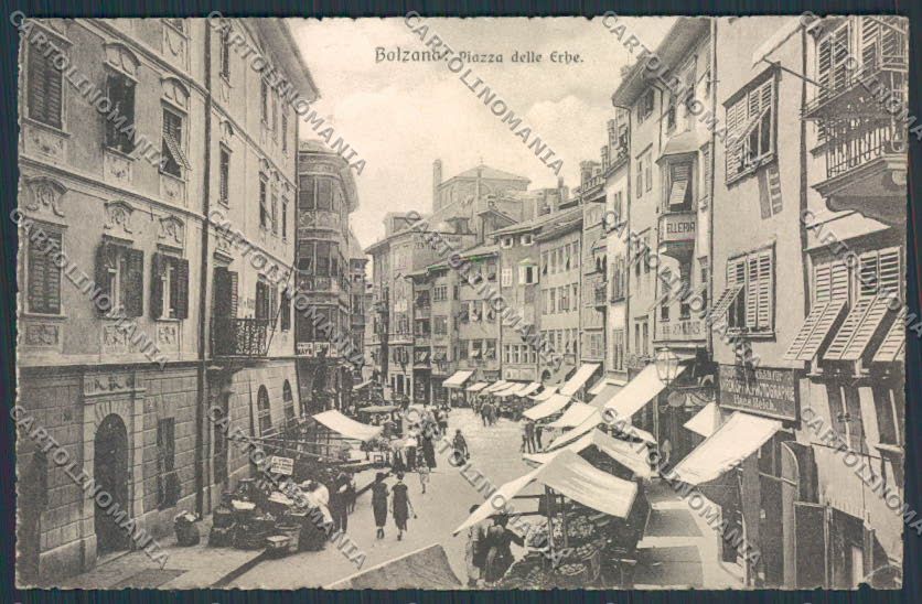 Bolzano Città mercato Piazza delle Erbe cartolina BB7314 – fronte