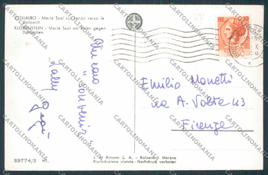 Bolzano Collalbo Renon Maria Saal foto cartolina BB7419 – retro