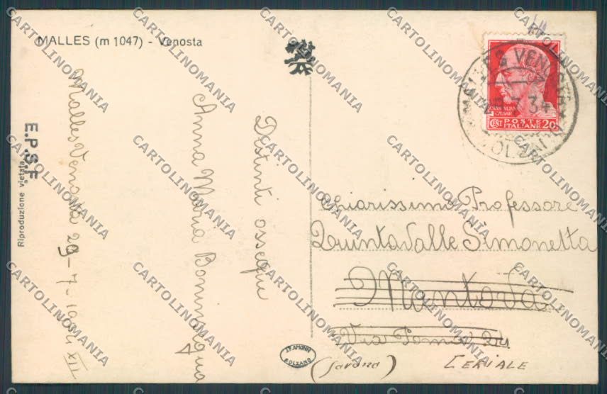 Bolzano Malles Panorama foto cartolina BB7431 – retro