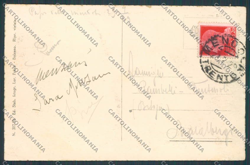 Bolzano Mendola Hotel Caldaro cartolina BB7531 – retro