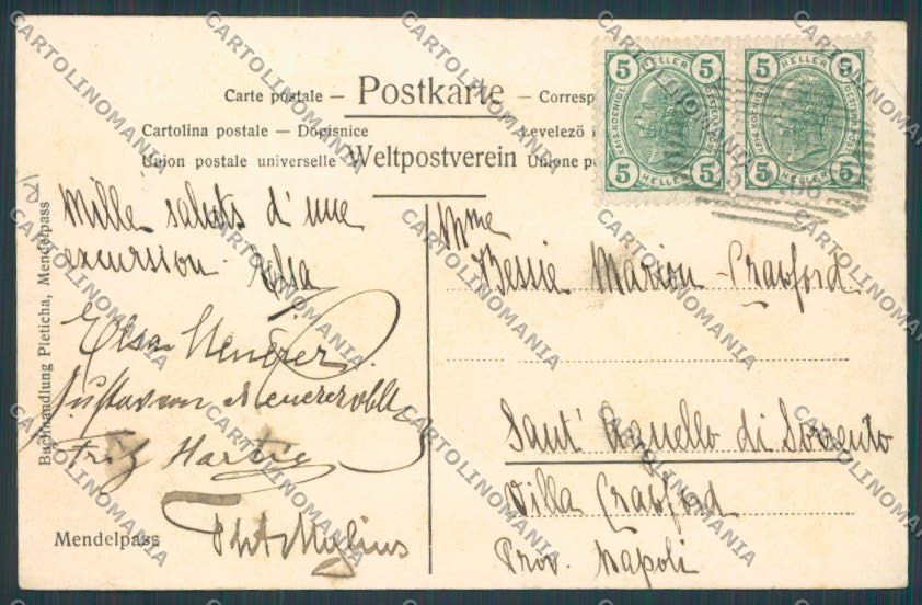 Bolzano Passo Mendola PIEGHINA cartolina BB7532 – retro