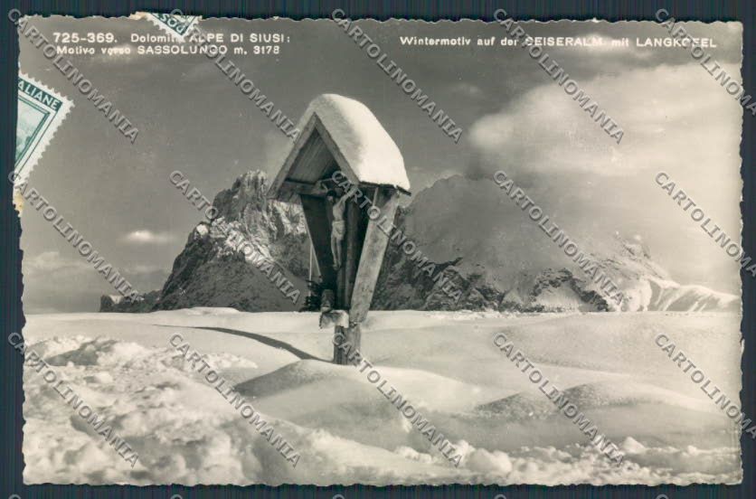 Bolzano Alpe di Siusi Nevicata foto cartolina BB7536 – fronte