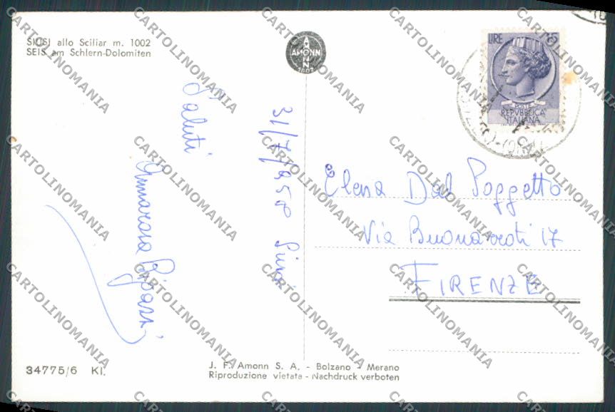 Bolzano Siusi foto cartolina BB7538 – retro