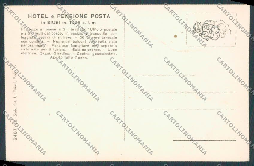Bolzano Siusi Pensione Posta cartolina BB7540 – retro
