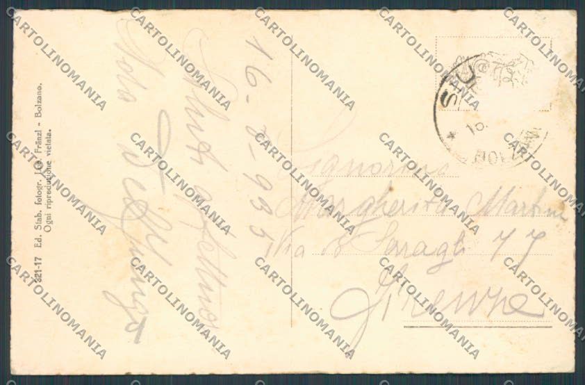 Bolzano Siusi Costumi cartolina BB7542 – retro