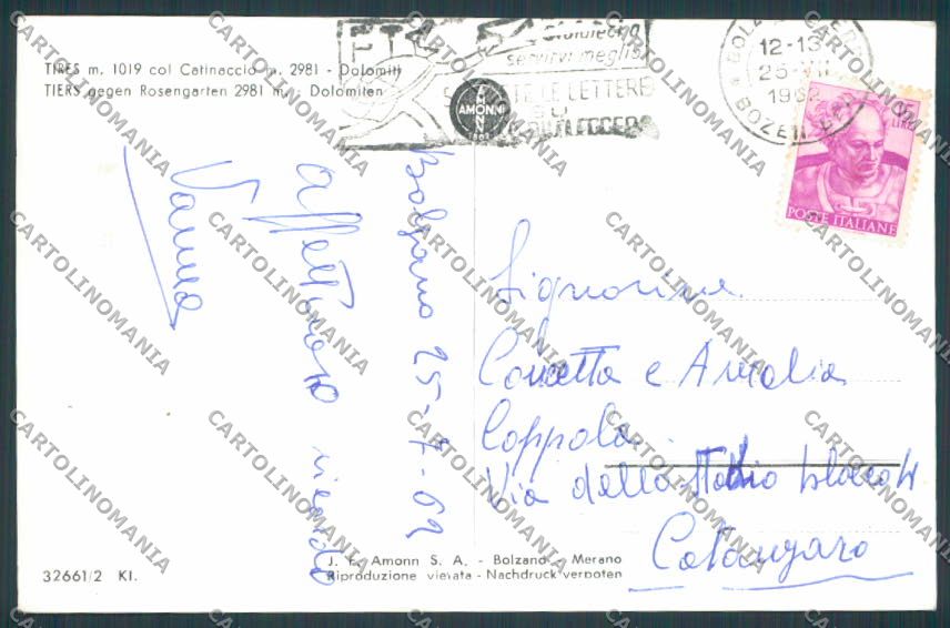 Bolzano Tires foto cartolina BB7587 – retro