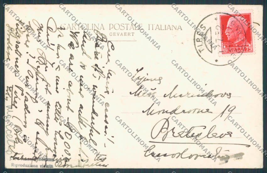 Bolzano Tires foto PEGHINA cartolina BB7589 – retro