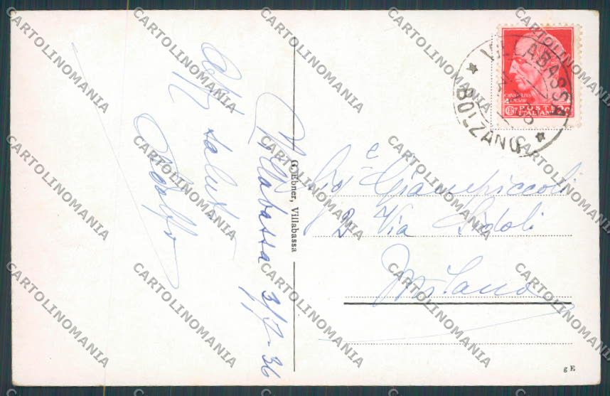 Bolzano Villabassa cartolina BB7634 – retro
