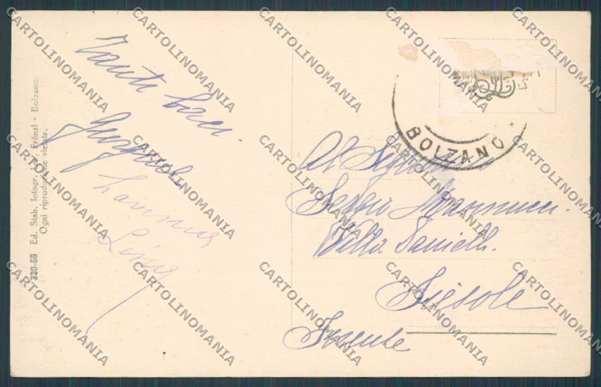 Bolzano Bressanone Brixen ABRASA cartolina BB7670 – retro