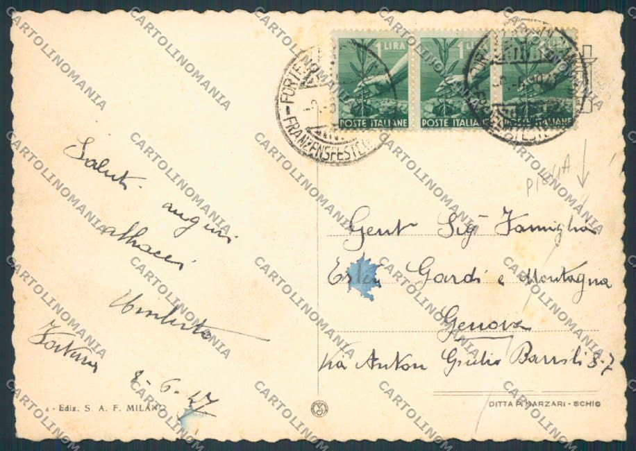 Bolzano Fortezza PIEGA FG cartolina BB7698 – retro