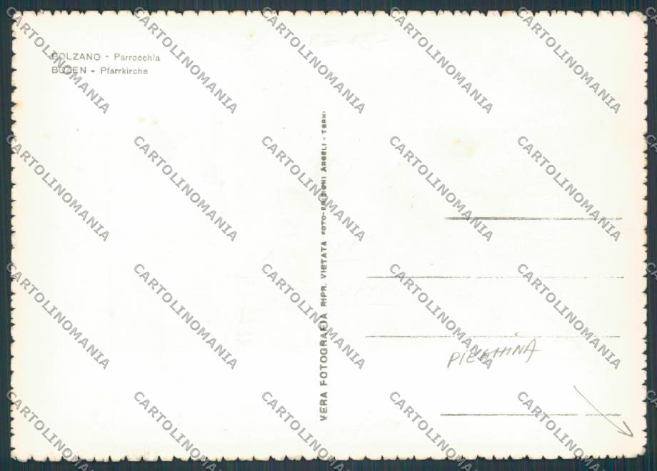 Bolzano Città Parrocchia PIEGHINA foto FG cartolina BB7725 – retro