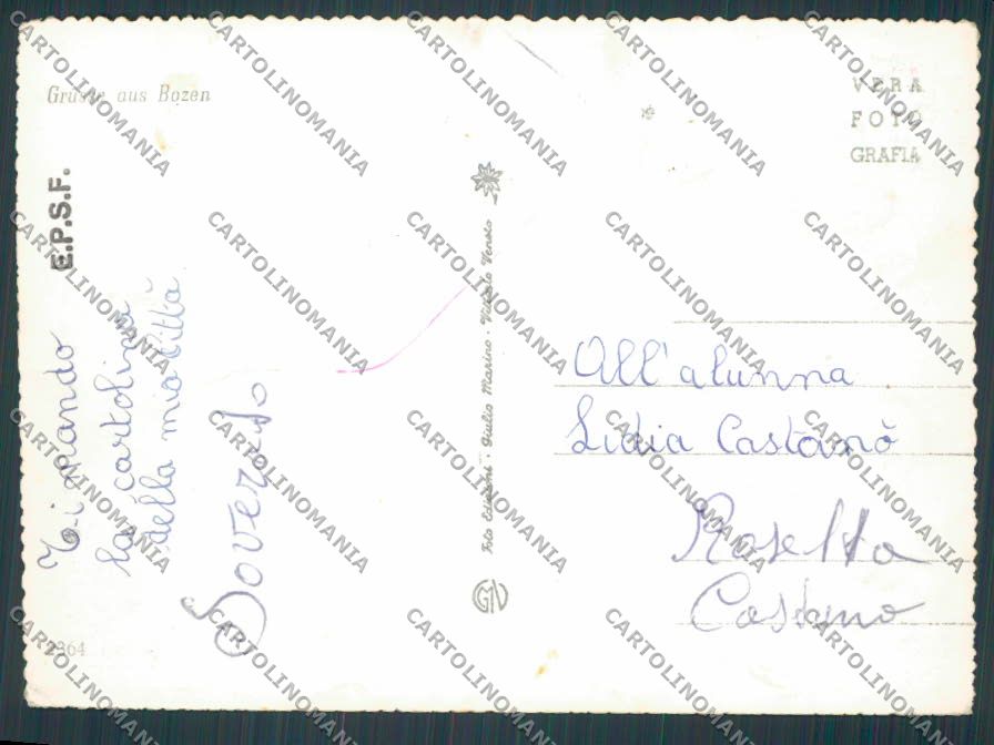 Bolzano Città Saluti da PIEGHINA foto FG cartolina BB7726 – retro
