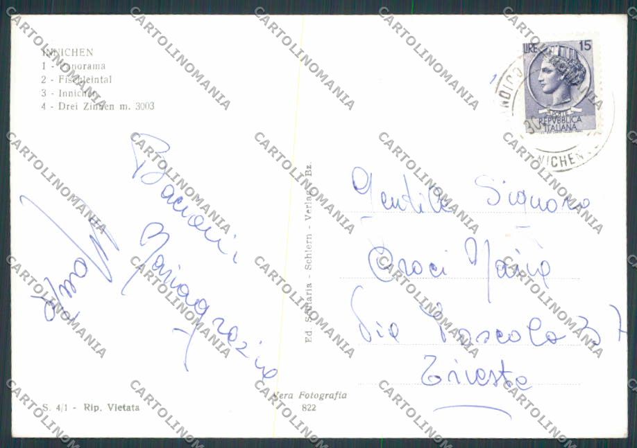 Bolzano San Candido Vedutine foto FG cartolina BB7739 – retro