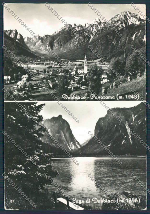 Bolzano Dobbiaco Toblach Panorama PIEGHE foto FG cartolina BB7744 – fronte