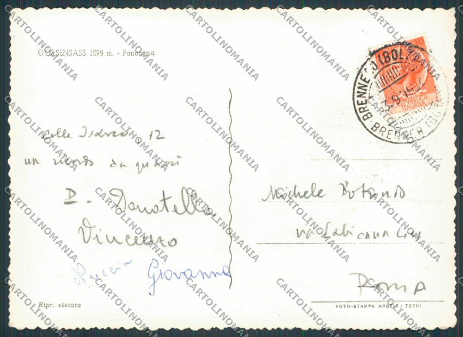 Bolzano Colle Isarco Panorama foto FG cartolina BB7758 – retro