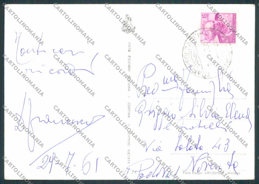 Bolzano Trafoi Strada dello Stelvio Seggiovia foto FG cartolina BB7769 – retro