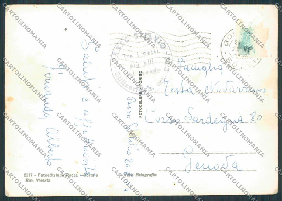 Sondrio Passo dello Stelvio MACCHIE foto FG cartolina BB7770 – retro