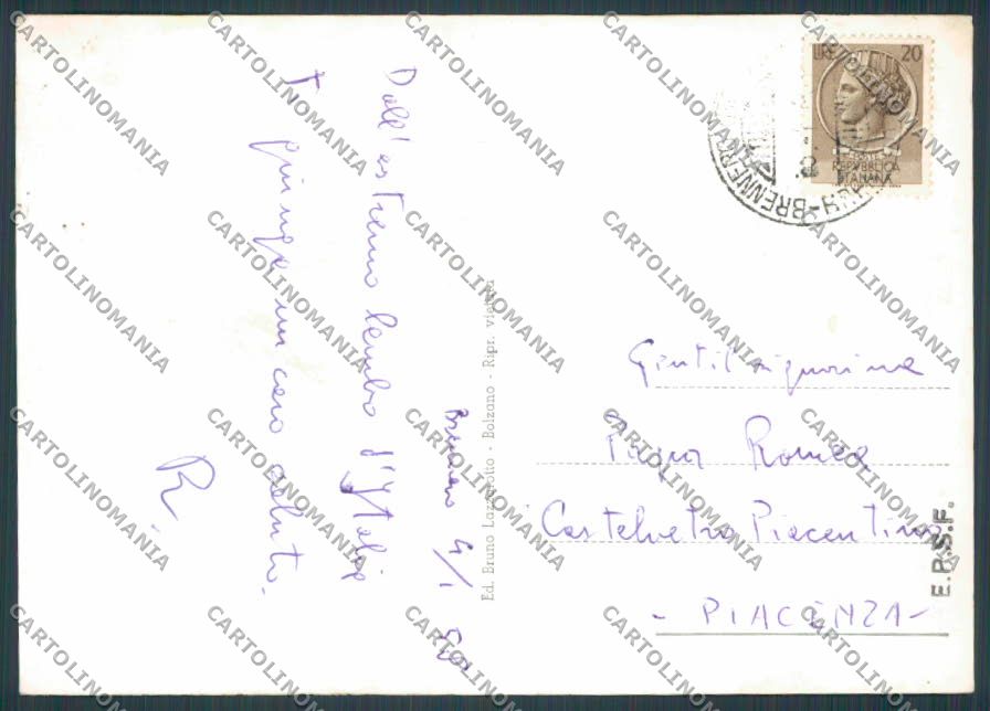 Bolzano Passo Brennero Auto foto FG cartolina BB7779 – retro
